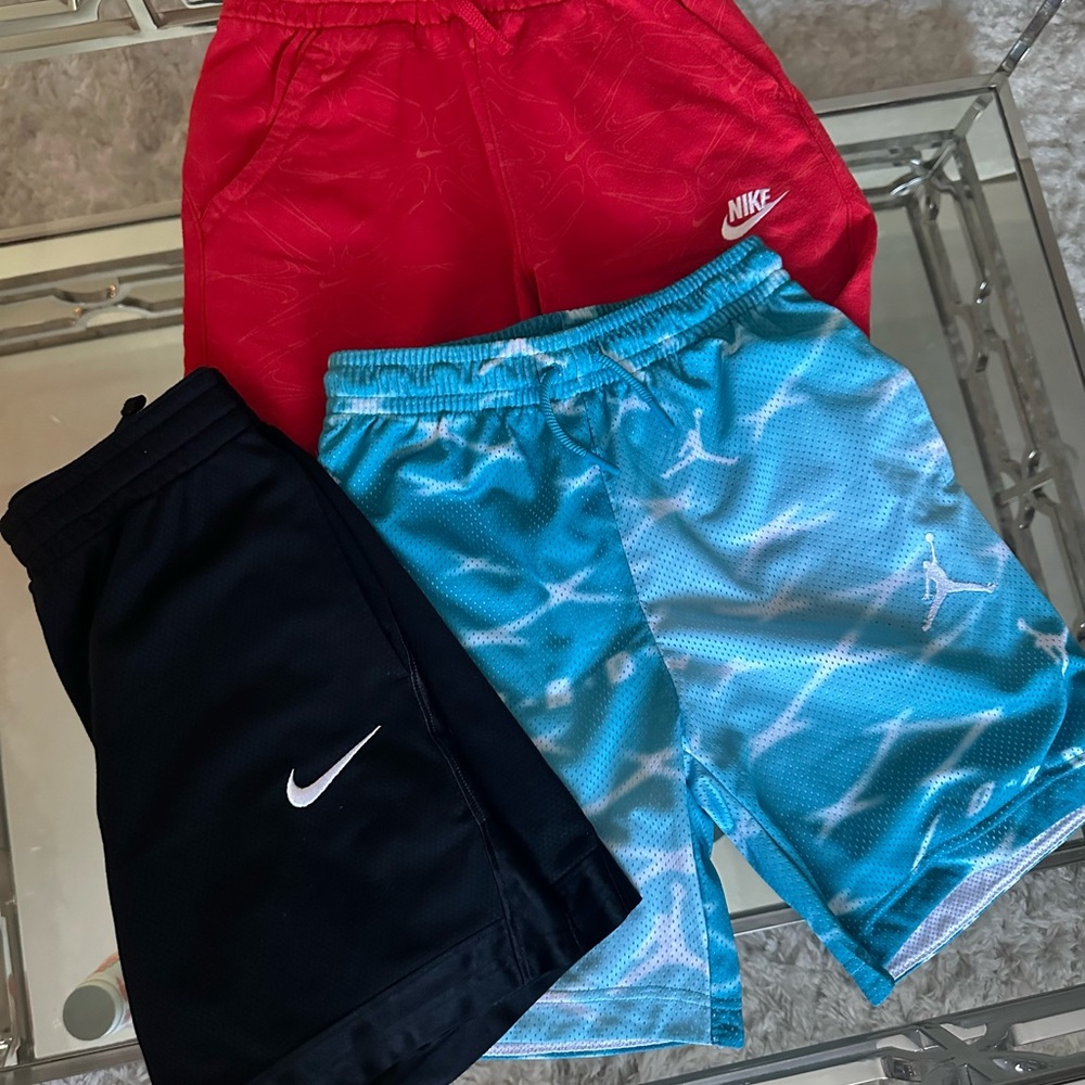 Nike Kids Red, Black, and Blue Shorts